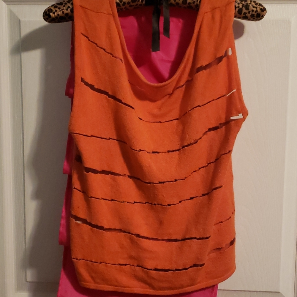 Beautiful Orange open back Blouse M